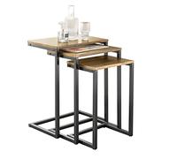 SoBuy FBT102-F Lot de 3 Tables Basses Gigognes, Set de 3 Tables d'appoint Empilables - Prévente
