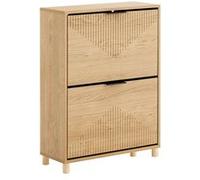 Meuble à chaussures à 2 abattants - SOBUY - 60x24x83 cm - Bois clair - 8 paires - Jusqu'à taille EU47