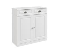 SoBuy Meuble à Chaussures Blanc Commode Nordique Rangement Chaussures avec Tiroirs et Compartiments, Capacité de Charge 74kg, pour Entrée, Salon ou Cuisine, Panneau MDF - 80 x 35 x 82 cm FSB104-W