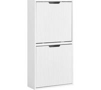 Sobuy meuble à chaussures entrée armoire a chaussures - ultra fin 19cm profondeur, montage verticalhorizontal, blanc, 50x19x100cm, fsr204-w