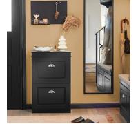 SoBuy Meuble Chaussure Rangement Chaussure avec 2 Abattants, Armoire à Chaussures Entrée, Meuble à Chaussures, Range Chaussures 8 Paires, pour Couloir, Entrée, 54x24x83 cm, Noir, FSR78-SCH