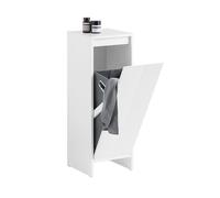 SoBuy BZR154-W Armoire à linge avec sac à linge dépliant Collecteur de linge Panier à linge Coffre à linge Armoire de salle de bain Armoire de salle de bain Blanc LHT environ 30x87x30cm