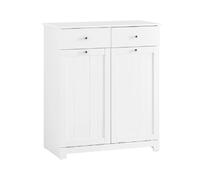 SoBuy Meuble bas lave-linge avec 2 tiroirs et 2 sacs - Blanc 78x38x90 cm