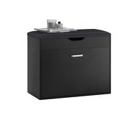 SoBuy Meuble Chaussure Banc à Chaussures Rembourré avec Abattant - Rangement Chaussures Gain de Place, Assise Rabattable Confortable - pour Entrée, Salon, Chambre - 150kg, Noir, 60x30x50cm FSR95-SCH