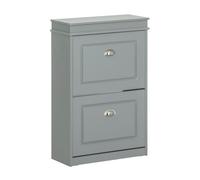 SoBuy Meuble Chaussure Rangement Chaussure avec 2 Abattants, Armoire à Chaussures Entrée, Meuble à Chaussures, Range Chaussures 8 Paires, pour Couloir, Entrée, 54x24x83 cm, Gris, FSR78-HG