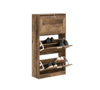 SoBuy Meuble à chaussures FSR137-L-F 3 abattants réglables Compact Bois foncé 60x23x115cm