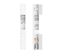 SoBuy Meuble Colonne Salle de Bain Blanc 180cm Haut 20cm Étagères Réglables | 20 × 20 cm au sol, 180 cm de haut : l'interstice devient un mur de rangement, rien sur le plan ni au sol BZR34-II-W