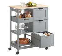 SoBuy - Desserte de cuisine FKW79-HG - tiroirs et étagères - L67xP37xH84,5cm - Gris