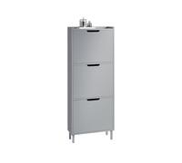 SoBuy Meuble d’Entree avec 3 Abattants, Armoire à Chaussures Moderne, Range Chaussures Étroit pour Petite Entrée ou Couloir 50x19x129cm Gris FSR151-H-HG