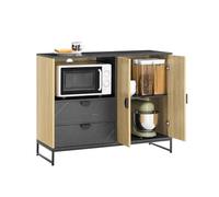SoBuy Meuble d’entrée avec Niche Micro-Ondes et Porte-Verres, 107×40×85 cm