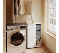 SoBuy meuble de buanderie porte avec charnière Blanc meuble de rangement Scandi BZR218-W