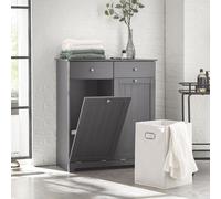 SoBuy meuble de buanderie porte-bacs Gris Scandi BZR33-DG