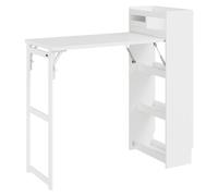 SoBuy Meuble de cuisine pliable blanc avec plan de travail escamotable et rangement Tour de rangement verticale FWT115-W