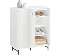 SoBuy Meuble de Rangement Buffet Commode - Armoire à Chaussures à 2 Portes Coulissantes, Étagères Réglables, Meuble Cuisine Design Moderne - Entrée Salon Cuisine - 70x37x87cm Blanc FSB62-W