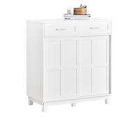 SoBuy Meuble de Rangement Meuble d’entrée Meuble à Chaussures Armoire Multi-rangements pour Couloir, Entrée, Salon, Cuisine, avec 2 Tiroirs et 2 Portes Coulissantes, 80x40x85 cm, FSB84-W