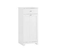 SoBuy Meuble de salle de bain avec panier à linge blanc 40.0x38.0x90.0 cm