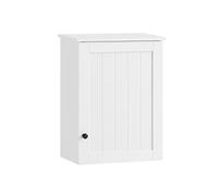 SoBuy Meuble Haut Salle de Bain - Armoire de Salle de Bain Suspendue avec Porte et Étagères Réglables, Etagere Murale en Bois pour Cuisine, Entrée - Armoire à Pharmacie, Blanc, 40x52x23cm, BZR19-W