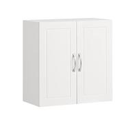 SoBuy Meuble Haut Salle de Bain Blanc avec Étagère Réglable 60x30x60 cm | Armoire Murale Salle de Bain, Étagère Murale, Meuble WC Suspendu, Placard Cuisine Mural et Armoire Pharmacie, FRG231-W