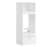 SoBuy Meuble lave-linge blanc avec étagères et tiroirs, rangement buanderie moderne Meuble haut et étroit avec section BZR230-W