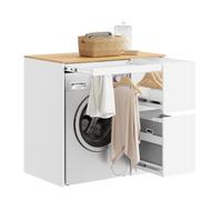 SoBuy Meuble Machine à Laver avec Panier 100x60x95 cm pour Buanderie & Bain