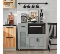 SoBuy Desserte à roulettes FSB78-HG – Meuble micro-ondes 88,5×40×89 cm Gris