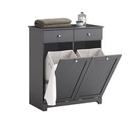SoBuy Meuble Salle de Bain avec 2 Paniers à Linge 78 x 38 x 90cm Gris foncé