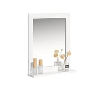 SoBuy Meuble Salle de Bain avec Miroir, Meuble Haut WC Suspendu 40x49x10cm | Étagère Murale de Rangement Compacte Idéal pour Salle de Bain, WC, Buanderie Blanc FRG129-W