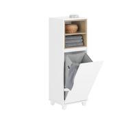 SoBuy Meuble Salle de Bain avec Panier à Linge Meuble Buanderie 35x105x30cm