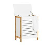 SoBuy Meuble Salle de Bain avec Panier à Linge Meuble Buanderie 50x30x60 cm | Corbeille à Linge, Coffre à Linge, Panier de Rangement, Corbeille Linge Sale avec Couvercle, Porte Vêtement, FSS66-WN