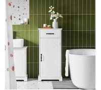 SoBuy Meuble Salle de Bain avec Tiroir et Étagères Armoire de Rangement Compacte Résistante à l’Humidité Blanc 42x30x93cm