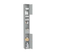 SoBuy Meuble Salle de Bain Colonne Salle de Bain 180cm Armoire de Rangement Étroite 20x20cm avec Étagères Réglables et Tiroir - Colonne Gain de Place pour WC, Lavabo,Buanderie, Gris BZR34-II-HG
