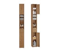 SoBuy Meuble Salle de Bain Étroite Gain de Place Couleur Noyer 20x20x180 cm