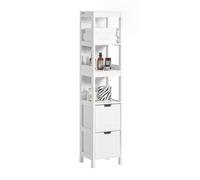 SoBuy Meuble Salle de Bain Meuble Colonne de Rangement 30x30x140 cm Blanc