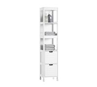 SoBuy Meuble Salle de Bain Meuble Colonne de Rangement 30x30x140 cm Blanc