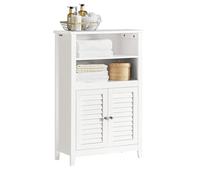 Meuble Bas Salle de Bain BZR13-W SoBuy - 2 Etagères et 2 Portes - Blanc - L58cm x P24cm x H90cm