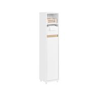 SoBuy Meuble Salle de Bain Rangement Colonne Mince 20x20x96cm Petit Espace | Petit Meuble WC avec Tiroir & Étagère Réglable pour Gain de Place Blanc BZR151-W