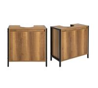 SoBuy Meuble sous Lavabo Salle de Bain Meubles Salle de Bain avec 2 Portes et Étagère, Petit Meuble Rangement sous Vasque avec Pieds Réglables 60x60x30 cm BZR63-PF