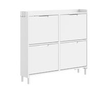 SoBuy Mobile à chaussures 4 portes à rabat blanc 100x19x93 cm FSR100-E-W