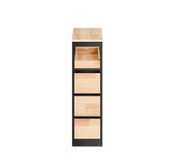 SoBuy Mobiletto salle de bain gain de place noir 23.3x65.3x82.3 cm BZR54-II-SCH