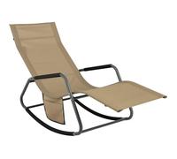 SoBuy OGS47-KA Fauteuil à Bascule Transat de Relaxation Chaise Longue Bain de Soleil, avec Pochette latérale, 145x57x84cm, Marron