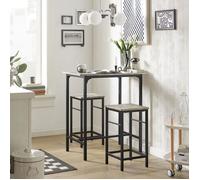 SoBuy® OGT10-HG Set de 1 Table + 2 Tabourets Table Mange-Debout Table Haute Cuisine Ensemble Table de Bar bistrot + 2 tabourets