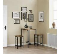 SoBuy OGT10-PF Lot Table et 2 Tabourets Ensemble Table de Bar Bistrot + 2 Chaises de Bar Marron G