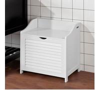 SoBuy® Coffre à linge,Banc à linge,Panier à linge,Collecteur de linge avec couvercle,FSR40-W