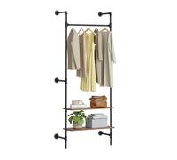 SoBuy Portant à vêtements mural avec 2 étagères MDF, 91,5x48x220 cm