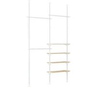 SoBuy Porte-manteau Télescopique avec Support Robuste, Armoire Ouverte Réglable Blanc