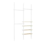 SoBuy Porte-manteau Télescopique avec Support Robuste, Armoire Ouverte Réglable Blanc