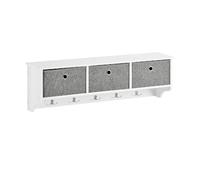SoBuy Portemanteau mural avec tiroirs - Blanc