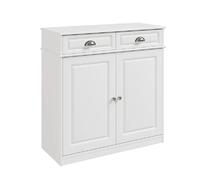SoBuy Scarpiera 2 portes 2 tiroirs blanc 80x35x82 cm FSB104-W