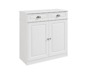 SoBuy Scarpiera 2 portes 2 tiroirs blanc 80x35x82 cm FSB104-W