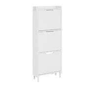 SoBuy Scarpiera Pliable avec Portes Rabattables Blanc 50x19x131 cm FSR151-H-E-W